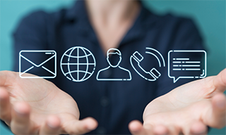 Sinnbild für unterschiedliche Kommunikationskanäle intern/extern